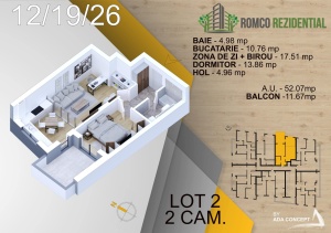 Apartament 2 camere, etaj 2, nr19 , suprafata 63.74 mpt, Romco Bratarii - Img 1