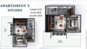 Apartament 2 camere OS cu GRADINA, nr4, bl 2/3, suprafata 51.60+25.60 mpt, NEW GEA Calitei, Theodor Pallady, 7min METROU N Teclu