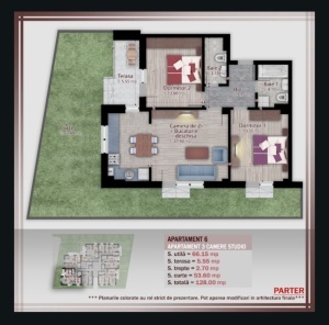 Apartament 3 camere cu GRADINA PROPRIE, suprafata 74+54 mpt, METROU Nicolae Teclu , Theodor Pallady