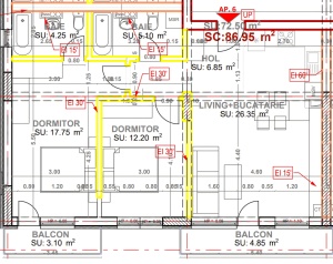 Apartament 3 camere, etaj parter, nr 6 A, suprafata 80.45mpt, FINALIZAT - Img 6