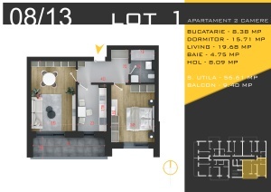 Apartament 2 camere decomandat, nr8/13,bl1, suprafata 66 mpt ,Theodor Pallady, Nicolae Teclu Metrou, Rossa Residence - Img 5