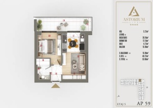 Apartament 2 camere studio, Bloc D etaj 5 nr. 59 – Astorium Life - Img 5