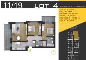 Apartament 3 camere decomandat, 2 balcoane, nr11/19,bl4, suprafata 83.92 mpt ,Theodor Pallady, Nicolae Teclu Metrou, Rossa Residence - Img 4