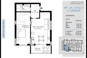 Apartament cu 2 camere OS cu dressing, nr 12,18,24, suprafata 61.10mpt, Theodor Pallady, Nicolae Teclu, Victor Brauner