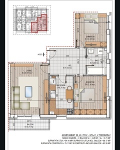 Apartament 3 camere, suprafata 68.17 mpt - Ideal Residence Calitei