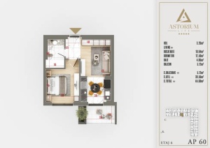 Apartament 2 camere studio, Bloc C etaj 6 nr. 60 – Astorium Life - Img 4