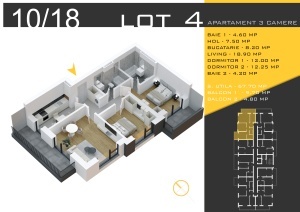Apartament 3 camere decomandat, 2 balcoane, nr10/18,bl4, suprafata 82.18 mpt ,Theodor Pallady, Nicolae Teclu Metrou, Rossa Residence - Img 2