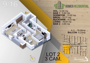 Apartament 3 camere, etaj 2 ,suprafata 82.18 mpt, Romco Bratarii - Img 1