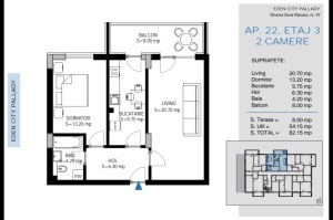 Apartament cu 2 camere decomandat, nr 10,16,22, suprafata 61.95mpt, Theodor Pallady, Nicolae Teclu, Victor Brauner