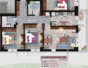 3 camere FAMILY, sc 1, suprafata 85 mpt, SYA Towers, Theodor Pallady, 11 min METROU N Teclu