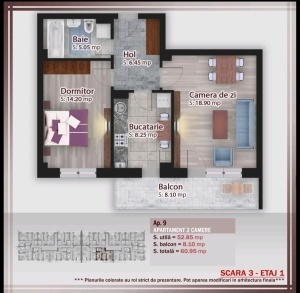 Apartament 2 camere decomandat nr 25 scara 3 - suprafata 60.95 mp - FIRST ONE - Calitei - Theodor Pallady - - PROMOTIE cu PARCARE inclusa