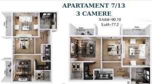 Apartament 3 camere decomandat, nr6/12/18, bl2/3, suprafata 90 mpt, NEW GEA Calitei, Theodor Pallady, 7min METROU N Teclu