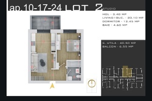 Apartament cu 2 camere OP, nr 10-17-24, suprafata 47.04 mpt, Theodor Pallady, Nicolae Teclu ,PROMOTIE PARCARE