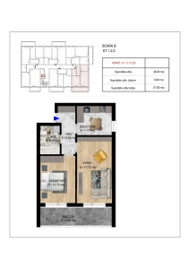 Apartament 2 camere decomandat, scB, nr11/17/23 suprafata 57.80 mpt, Theodor Pallady, Victor Brauner, Metrou N.Teclu