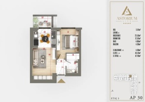 Apartament 2 camere Studio Bloc D etaj 3 nr. 30 – Astorium Life - Img 4