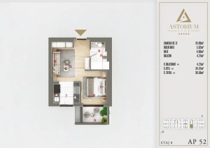 Garsoniera dubla cu 2 camere tip Studio, Bloc E etaj 8 nr. 52 – Astorium Life - Img 5