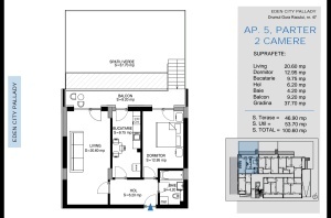 Apartament 2 camere decomandat cu GRADINA PROPRIE nr 5, suprafata 62.80mpt + 37mp, Theodor Pallady, Nicolae Teclu ,Victor Brauner