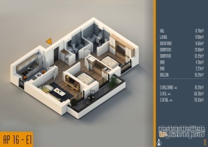 Apartament 3 camere decomandat, nr 16, suprafata 78.59 mpt, Theodor Pallady, Nicolae Teclu - Img 2