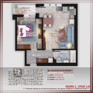 2 camere PRIME, sc 1, suprafata 51.35 mpt, SYA Towers, Theodor Pallady, 11 min METROU N Teclu