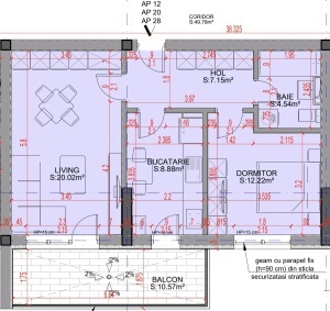 Apartament 2 camere decomandat, 12-20-28,bl2, 63.38 mpt, Theodor Pallady, Nicolae Teclu Metrou, EFY Residence
