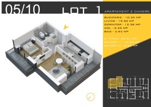 Apartament 2 camere decomandat, 2 balcoane, nr5/15,bl1, suprafata 70 mpt ,Theodor Pallady, Nicolae Teclu Metrou, Rossa Residence
