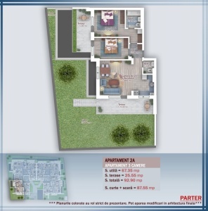 Apartament 3 camere decomandat cu GRADINA PROPRIE, nr 2, sc A, suprafata 93+87 mp, Theodor Pallady, Nicolae Teclu