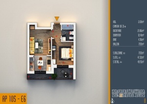 Apartament cu 2 camere OS studio, nr 105, suprafata 49.15 mpt, Theodor Pallady, Nicolae Teclu