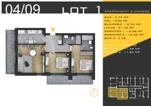 Apartament 3 camere decomandat, 2 balcoane, nr14,bl1, suprafata 102.98 mpt ,Theodor Pallady, Nicolae Teclu Metrou, Rossa Residence