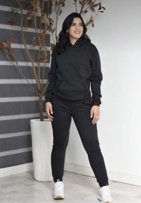 Set Lorena bumbac negru