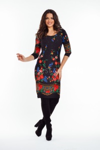 Rochie Flora negru cu imprimeu - Img 2