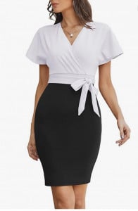 Rochie Diana negru cu alb - Img 1