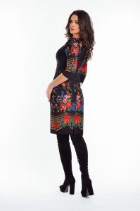 Rochie Flora negru cu imprimeu - Img 3