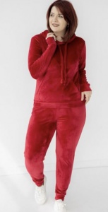 Set catifea Bella rosu