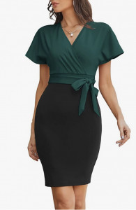 Rochie Diana negru cu verde - Img 1