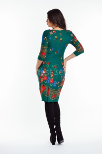 Rochie Flora verde cu imprimeu - Img 2