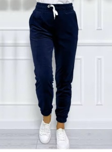 Pantalon Bella catifea bleumarin