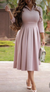 Rochie Stacy roz pudra