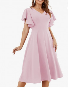 Rochie Ariana roz pudra - Img 1