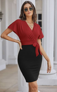 Rochie Diana negru cu rosu - Img 1