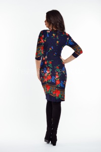 Rochie Flora bleumarin cu imprimeu - Img 2