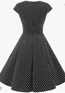 Rochie Sofia negru cu buline albe - Img 2