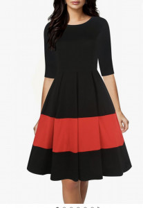 Rochie Carmina negru cu rosu