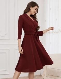 Rochie Mădălina bordo - Img 2
