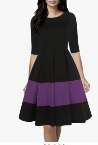 Rochie Carmina negru cu mov