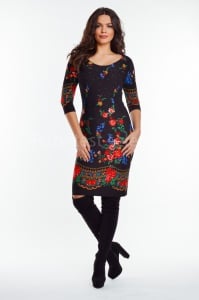 Rochie Flora negru cu imprimeu - Img 1