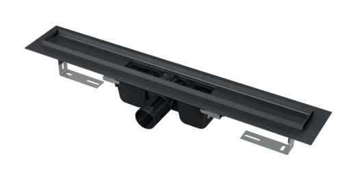 CANAL DE SCURGERE PTR DUS CU MARGINE PTR GRATAR PERFORAT- NEGRU MAT