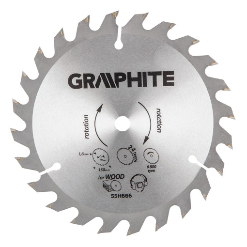 Disc circular de ferăstrău cu vârfuri HM 150x10mm, 1,6 mm , 24 dinți, Energy+