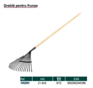 GREBLA EVANTAI PENTRU FRUNZE - 21 DINTI-VERTO