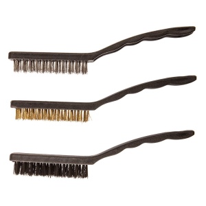 Perie de sârmă 230mm 3buc, set - cupru, oțel și nailon
