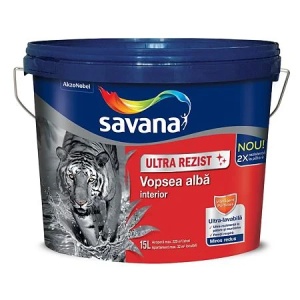 SAVANA ULTRAREZIST VOPSEA ULTRALAVABILA SUPERALBA INT.15L